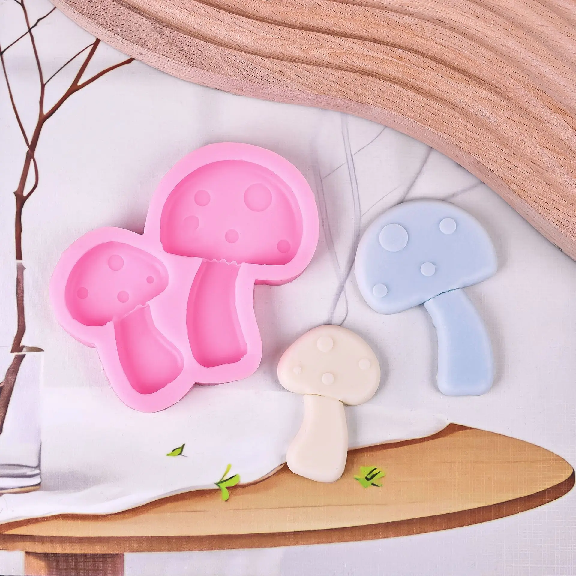 New Flat Simulation Mushroom Silicone Molds Cartoon Mushroom Series Cake Chocolate Candy Mould DIY Cake Decoration Accessories