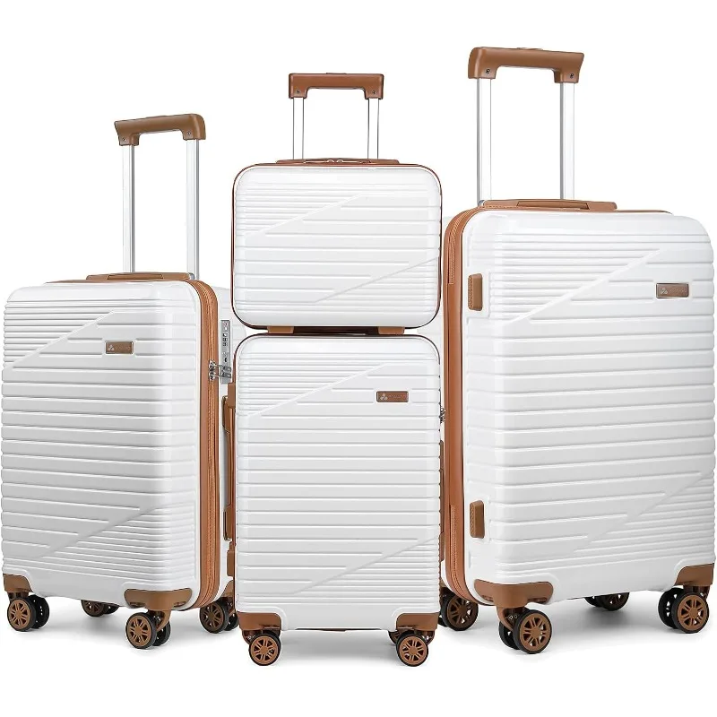 3 Piece Luggage Sets with a Cosmetic Case Expandable Suitcase(Only 24'') PC Lightweight Suitcase Sets of 4 with Wheels TSA Lock