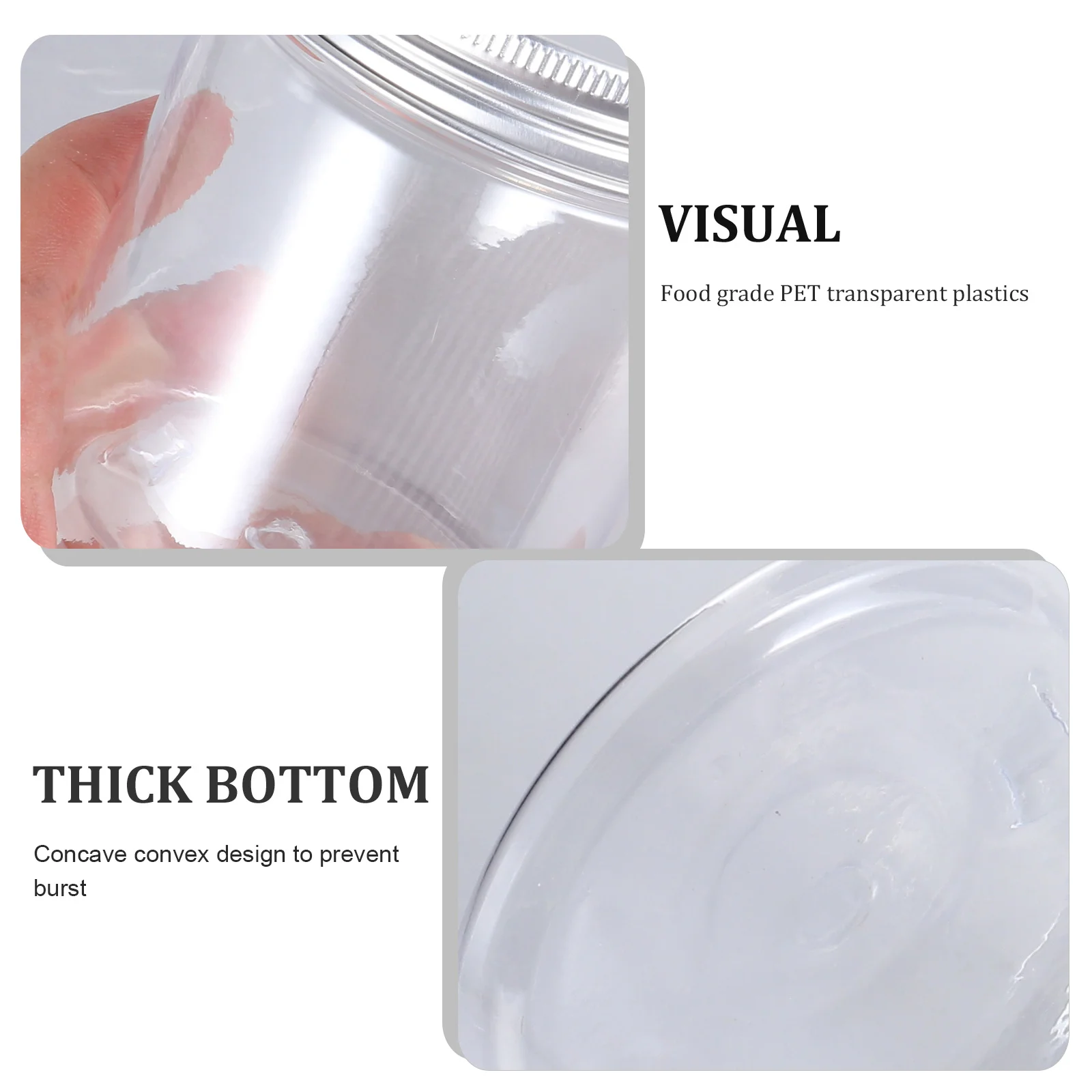 

12Pcs Plastic Storage Jars Food Grade Containers 200ml Seal Tea Snack Organizer Cereal Storage Can Kitchen Food