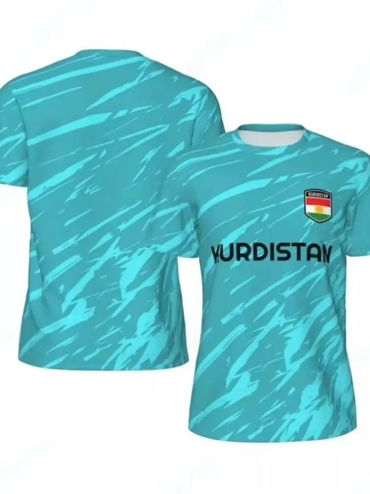Men's comfortable jersey T-shirt, Kurdistan team flag printed fan jersey