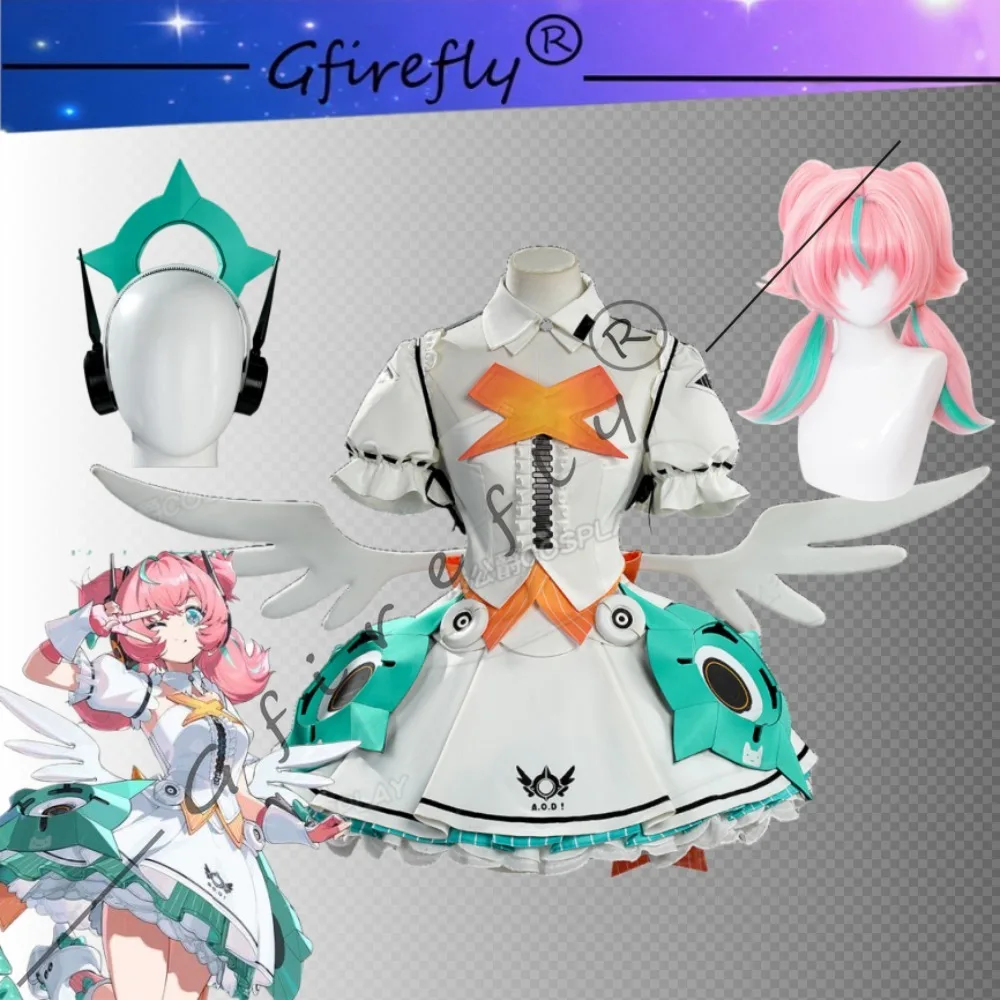 

Zenless Zone Zero Aria Cosplay Costume Set Angels of Delusion White Dress Wings Wig Adult Women Halloween Comic Con Party Outfit
