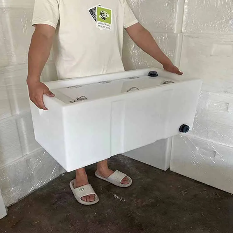 Car Mounted Water Bucket, 40/60/70L Trunk of Trolley Horizontal Clamshell Fish Box, Portable Durable Fish Tank