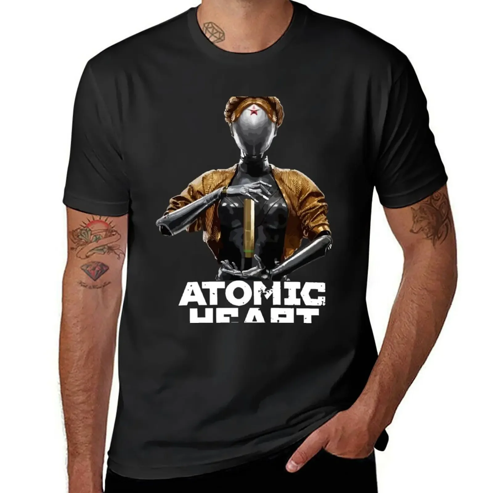 

Atomic Heart Robot Twins T-Shirt street wear anime clothes Short sleeve tee clothing for men