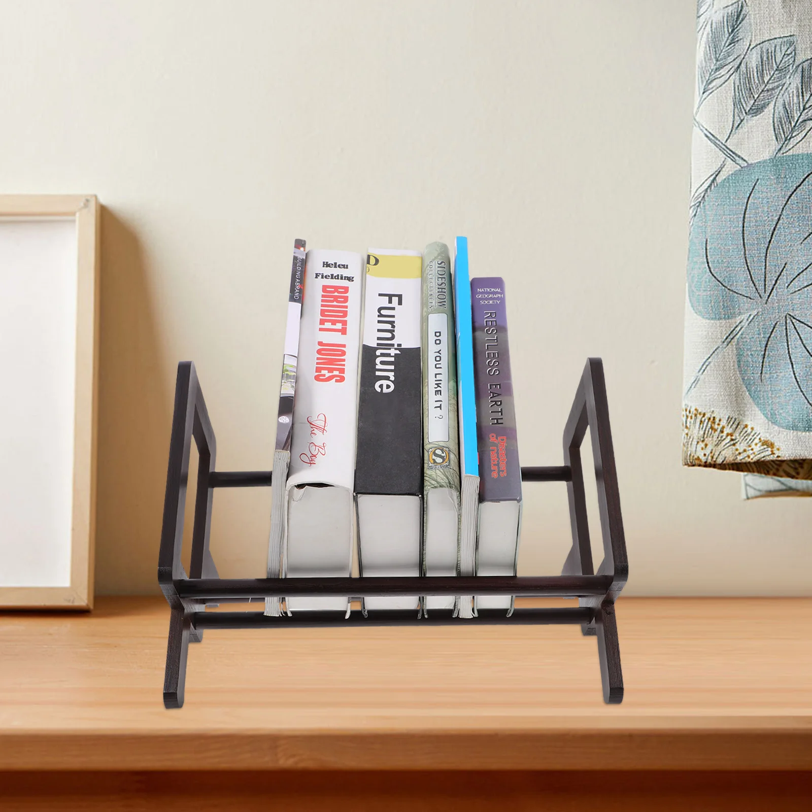 Desktop Book Stand Bamboo Reading Rack for Books Newspapers Tablets Compact Space-Saving Learning Support Stand for Students