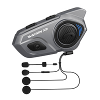WAYXIN X2 Motorcycle Helmet Headset Bluetooth Intercom For Motorbike Switch 4 Riders Communication BT5.4 Interphone Waterproof