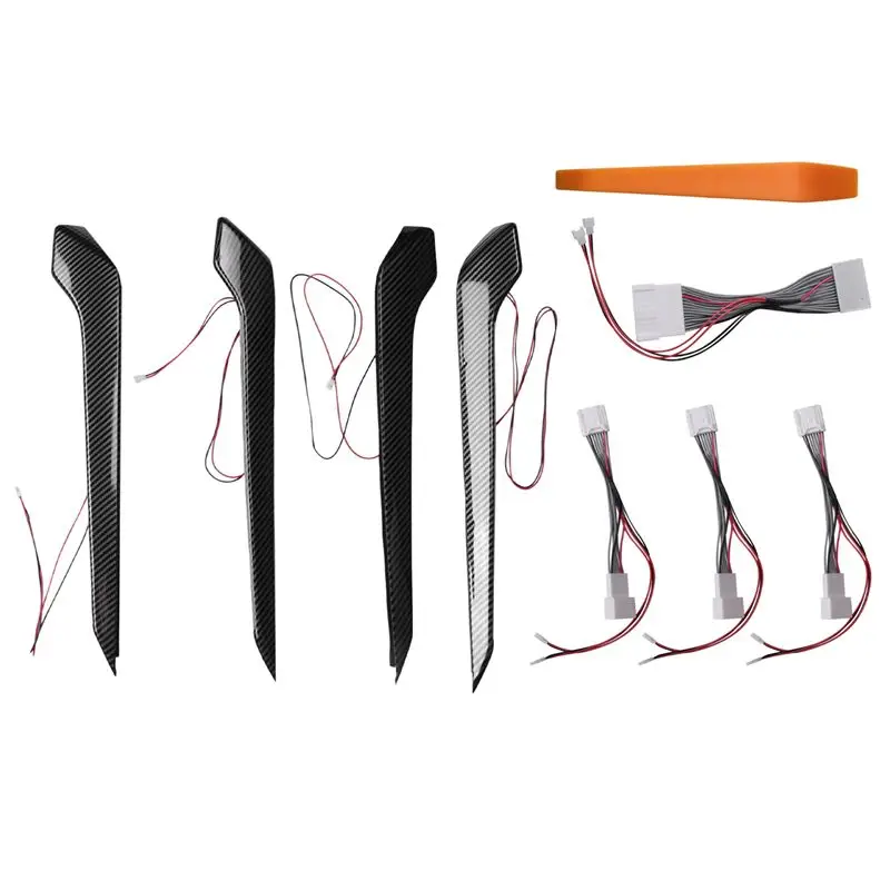 

Практичная автомобильная дверная панель из углеродного волокна, окружающее освещение, светодиодная атмосферная лампа синего цвета для Toyota RAV4 Wildlander 2020-2022