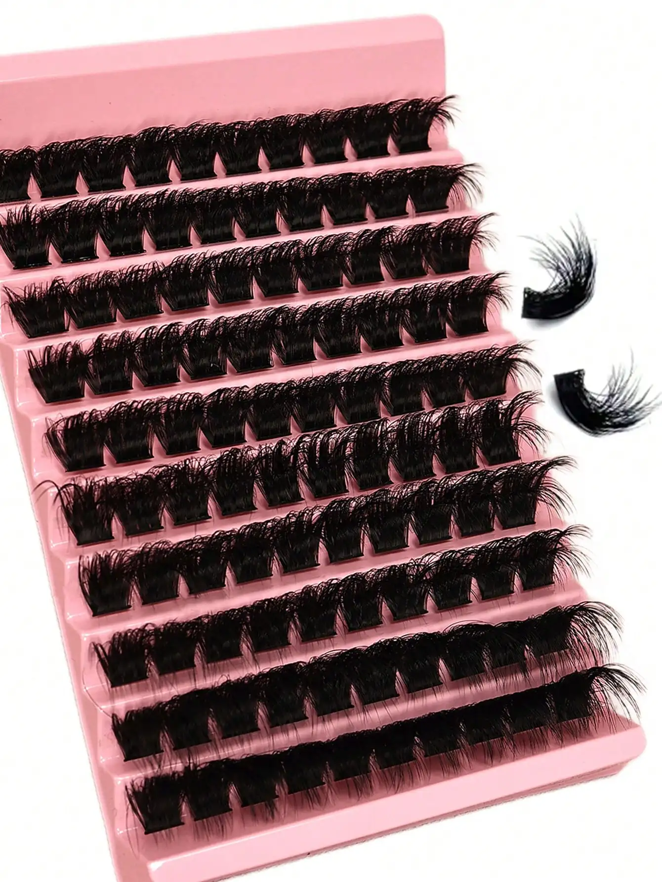 Cluster-Wimpern, weiche, natürliche Optik, D-Curl, flauschige Wimpernsträhnen für Anfänger, Halloween – Detail 3