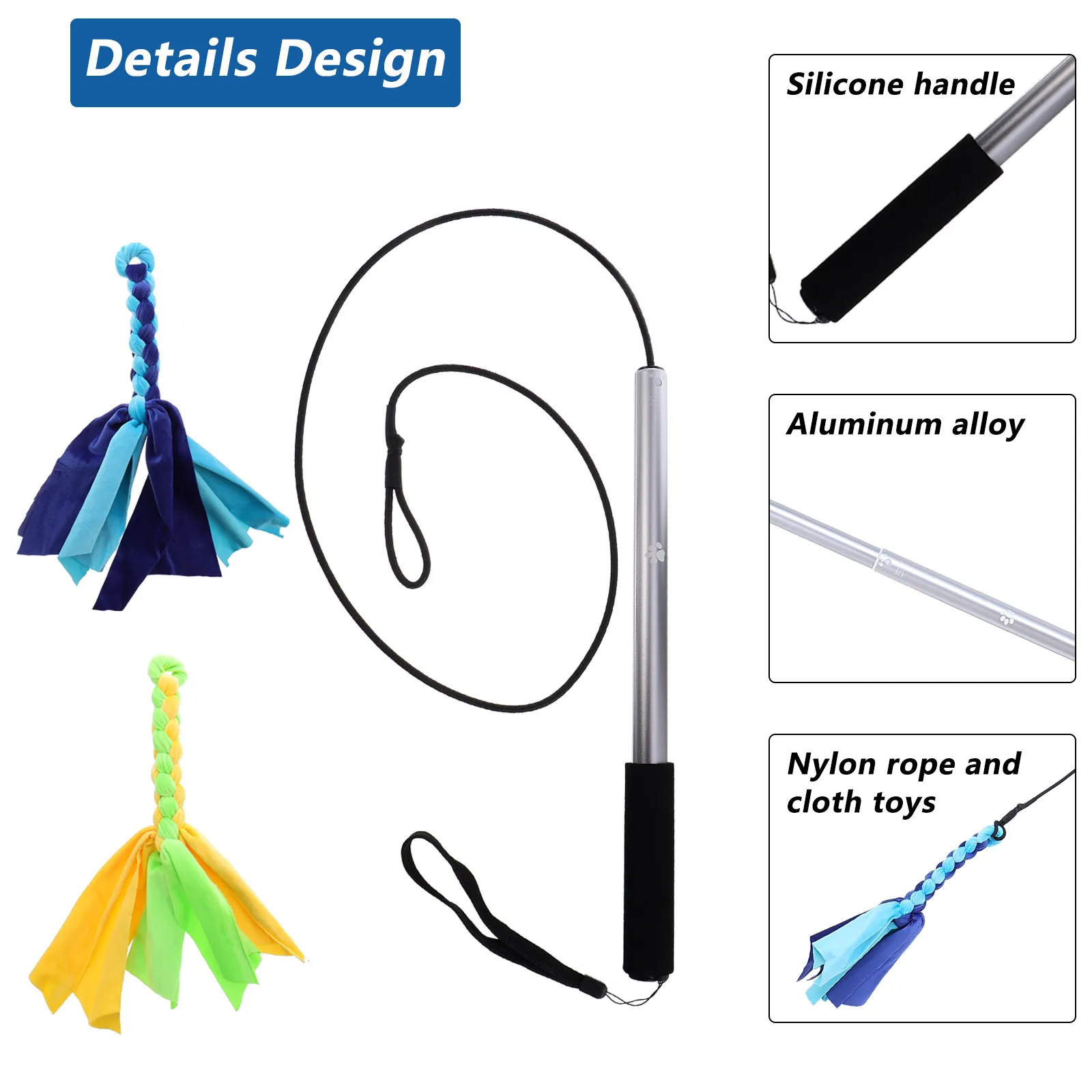 

Выдвижная удочка-дразнилка для собак: интерактивная палка для дрессировки щенков, удлиняемая палка для игр и тренировок с питомцами
