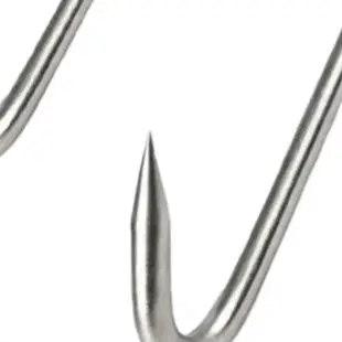 Silver T Shape Hook Galvanized Hanging Hook For Meat Curtain Food Processing Plant Heavy Load Bearing Piercing Tip Lifting Tool