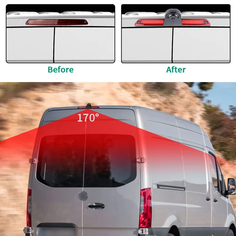 AHD Car Brake Light Rear View Camera Waterproof Night Vision For Mercedes-Benz Sprinter Dodge Sprinter VW Crafter Van 2007-2018