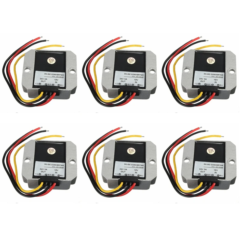 6X DC-DC 12V Step Up To 24V 3A 72W Car Power Converter Regulator