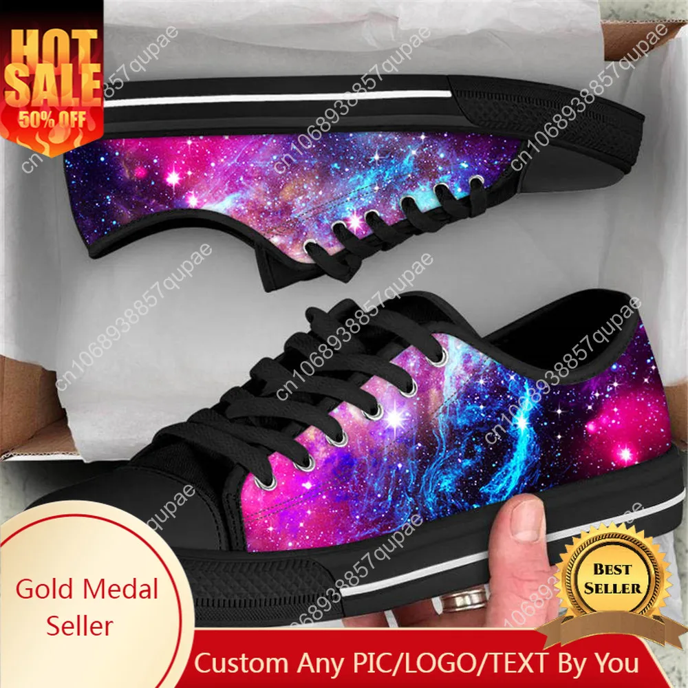 Multicolor Galaxy Star Space Print Woman Shoes Vulcanized Sneakers Spring/Autumn Low Top Light Ladies Canvas Shoe