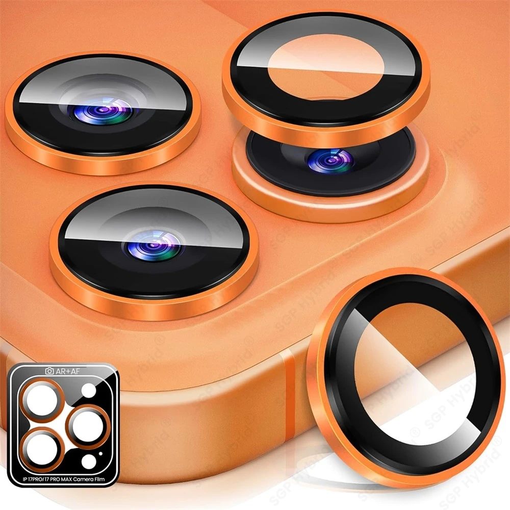 2-3Pcs Aluminium Alloy Ring Camera Protector Cap For 17 Pro Max ProMax AR+AF Tempered Glass HD Lens Film With Mounting Support