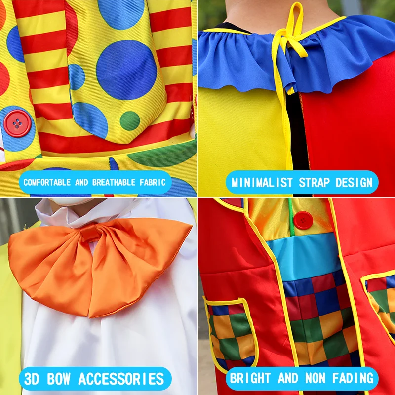 Carnival Variety Show Comical Clown Costume Christmas Man Clown Costume Cosplay Party Costume Clown Set