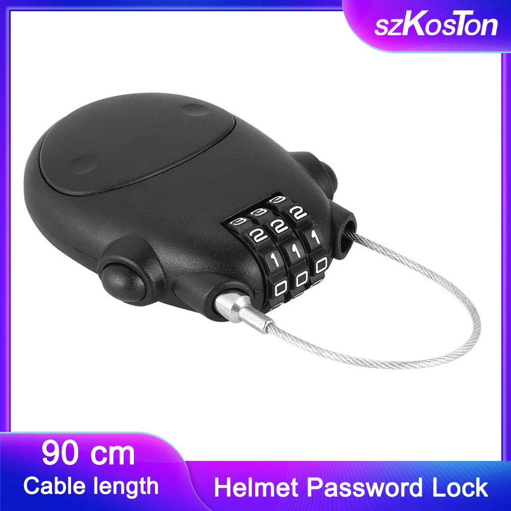 

Helmet Password Lock Anti-theft Travel Suitcase Digital Code Lock Telescopic Steel Cable Motorbike Bike Padlock Bicycle Locking