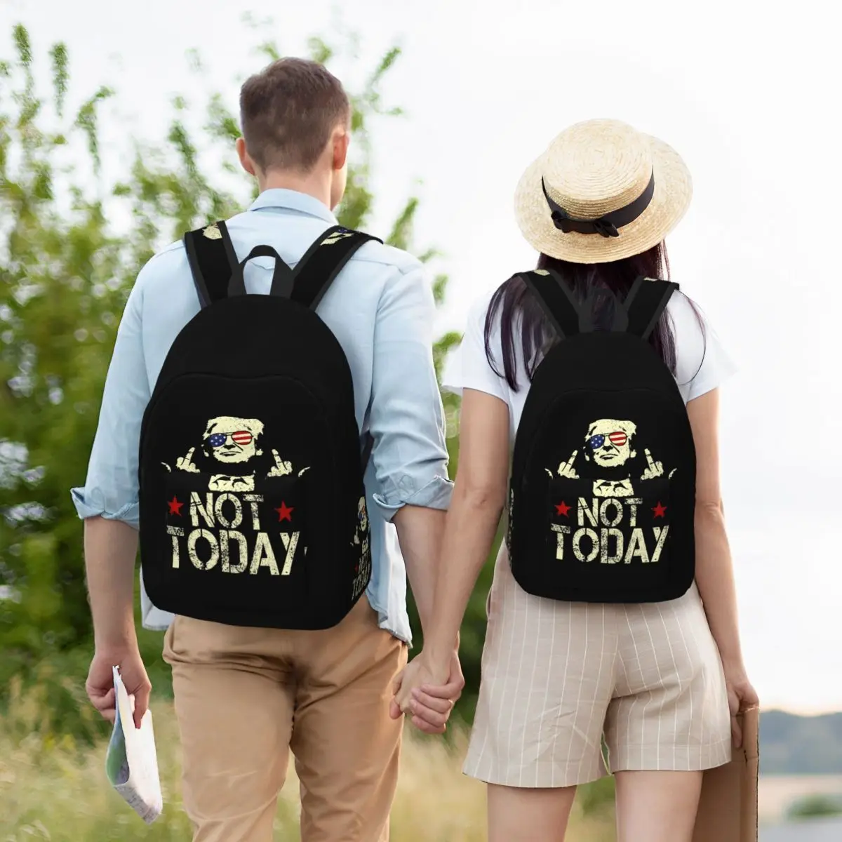 Tiroteio Trump não hoje mochila, sacos de lona para homens e mulheres, escola secundária adolescente, mochila de trabalho, faculdade presidente, presente