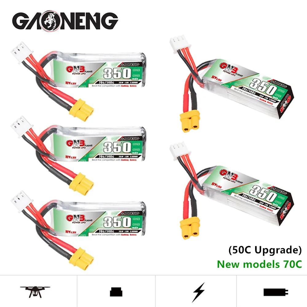 1/2/5/10PCS Gaoneng GNB 2S 7,6 mAh 350 V HV 4,35 V 50C/100C Lipo XT30 배터리 ETAFPV Beta75X 2S Beta65X 2S Whoop 작은 Drones