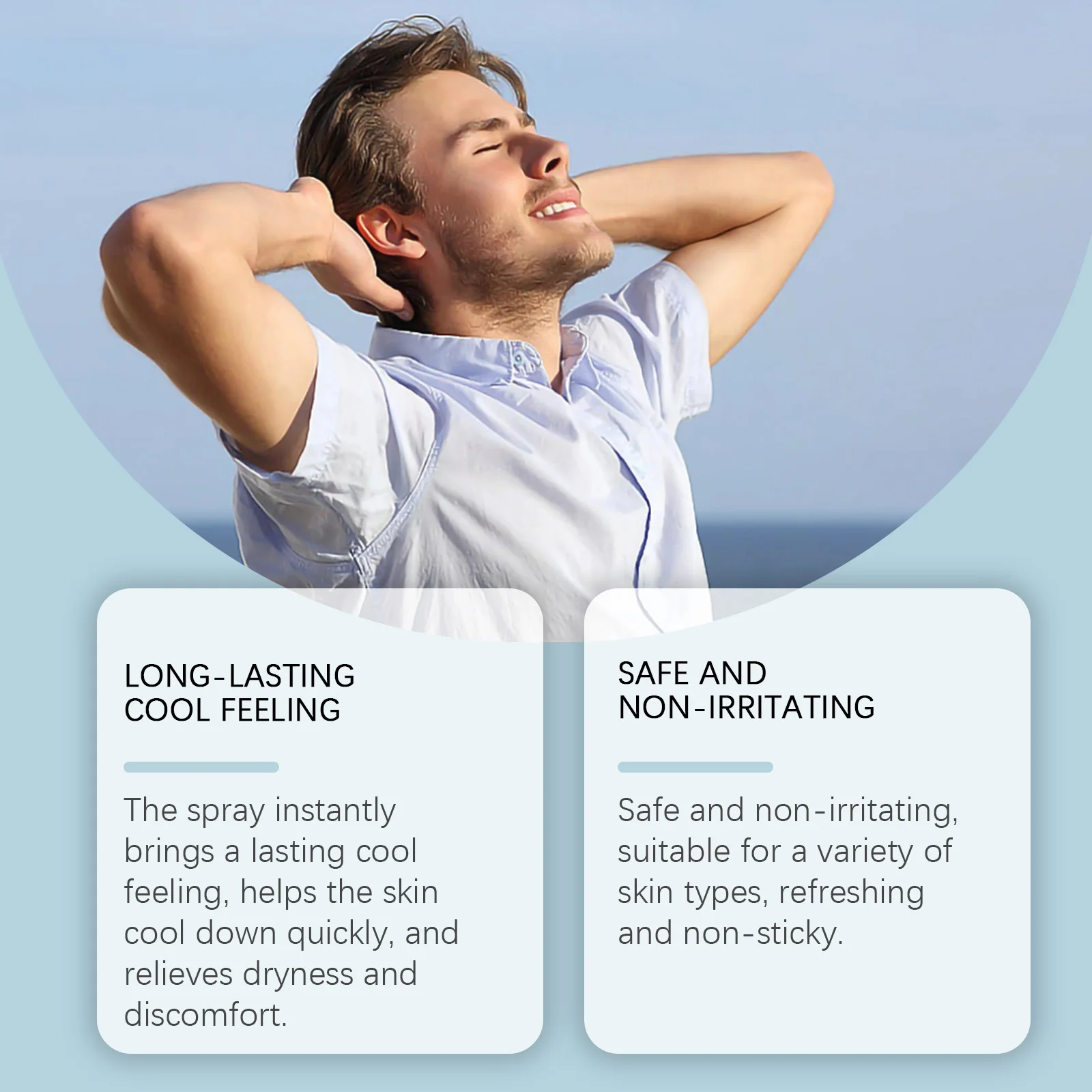 Instant Cooling Body Mist Portable Summer Outdoor Refreshing Non Sticky Hydrating Skin Relief Spray For Sport Training Travel