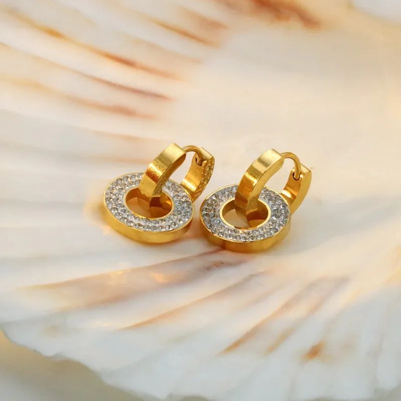 

Серьги Ins Light Luxury с цирконами, имитирующими бриллианты, для женщин, не тускнеющие, нишевый дизайн, из титановой стали 18 карат