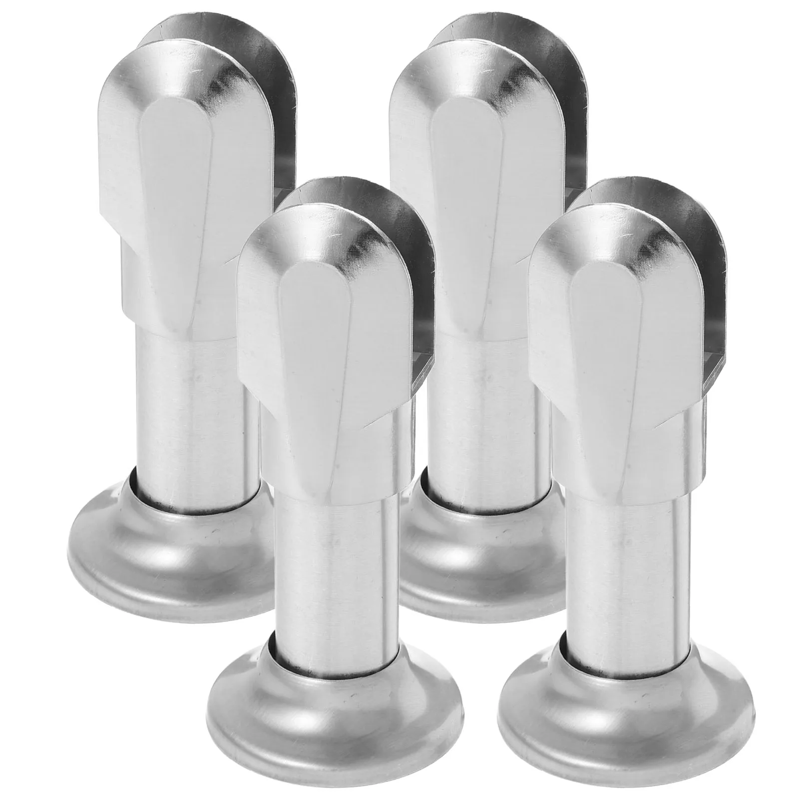 

4pcs Stainless Steel Partition Feet Bathroom Hardware Toilet Leg Water Proof Public Stall Legs Silver Durable Restroom Supply