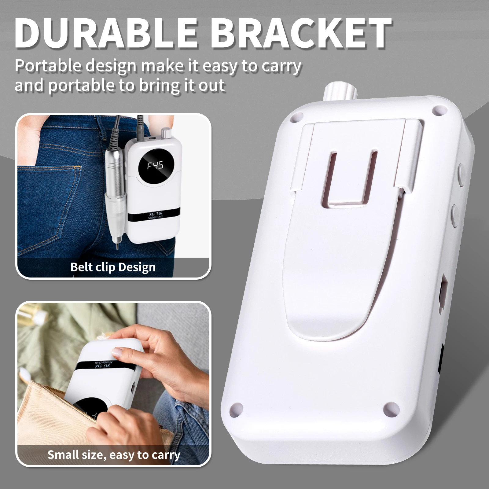 45000RPM Rechargeable Electric Nail Drill Professional Nail Polishing Machine Low Noise Nail Sander File For Manicure Salon