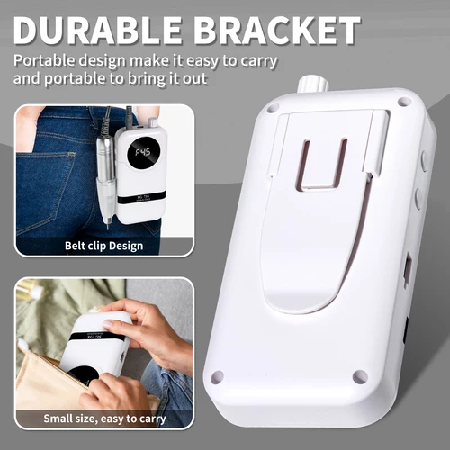 Imagen 2 del producto Taladro eléctrico recargable para uñas, máquina pulidora de uñas profesional, lijadora de uñas de poco ruido, lima para salón de manicura, 45000RPM