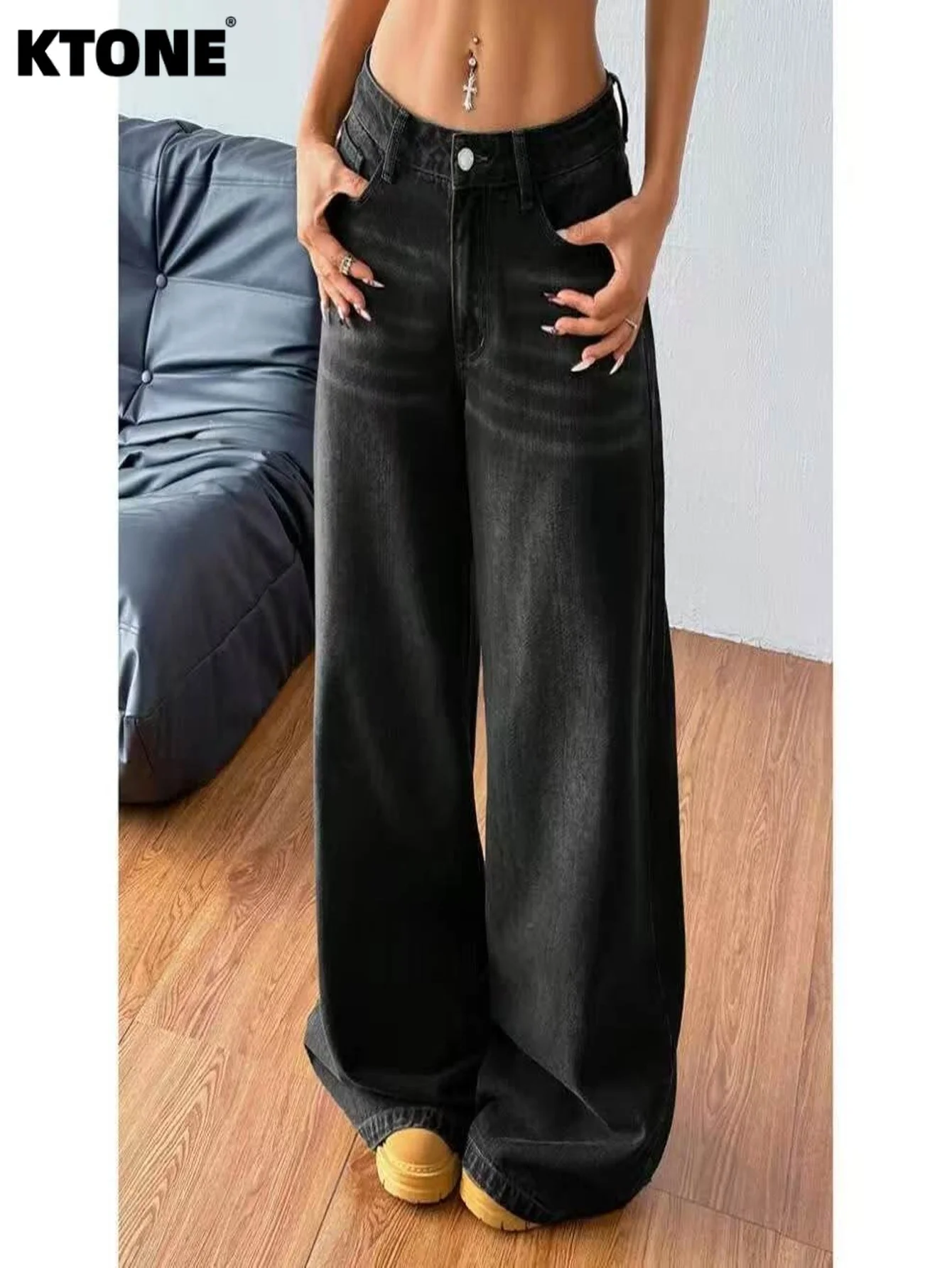 

Retro Jeans Gender Neutral Black Baggy Pants Hip Hop Style Original Drip No accessories or belts included