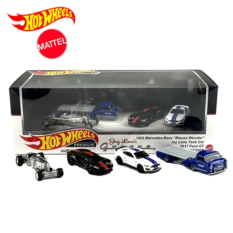 Prawdziwy Hot Wheels samochód Premium Jay Leno garażowa zabawka dla chłopca 1/64 Diecast Mercedes Benz Blaues Wunder Ford Shelby cysterna prezent