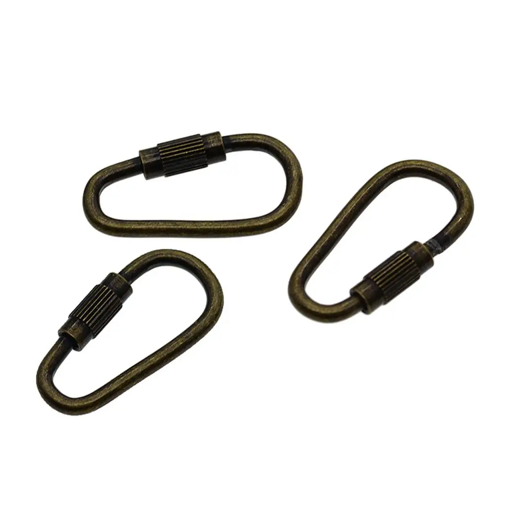 Jewelry Clasps Hooks Screw Lock Key Chain Steel Carabiner Pear Shape Clip Key Ring Parts for Outdoor Hanging and DIY Projects