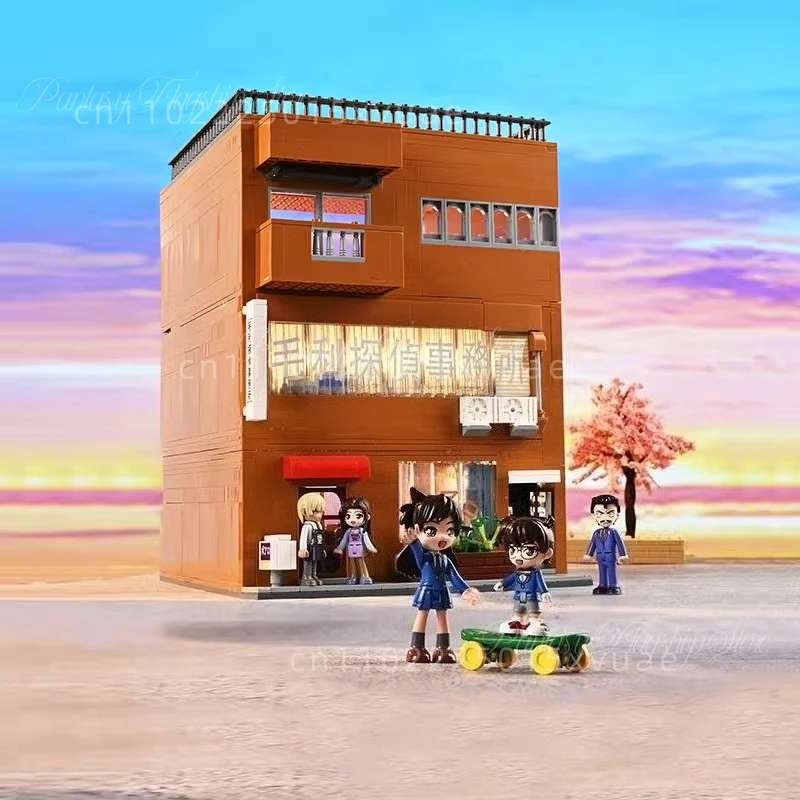 Keeppley Detective Conan Building Blocks Mori Detective Agency Three-story Assembling Toy Model Large Collection Christmas Gifts