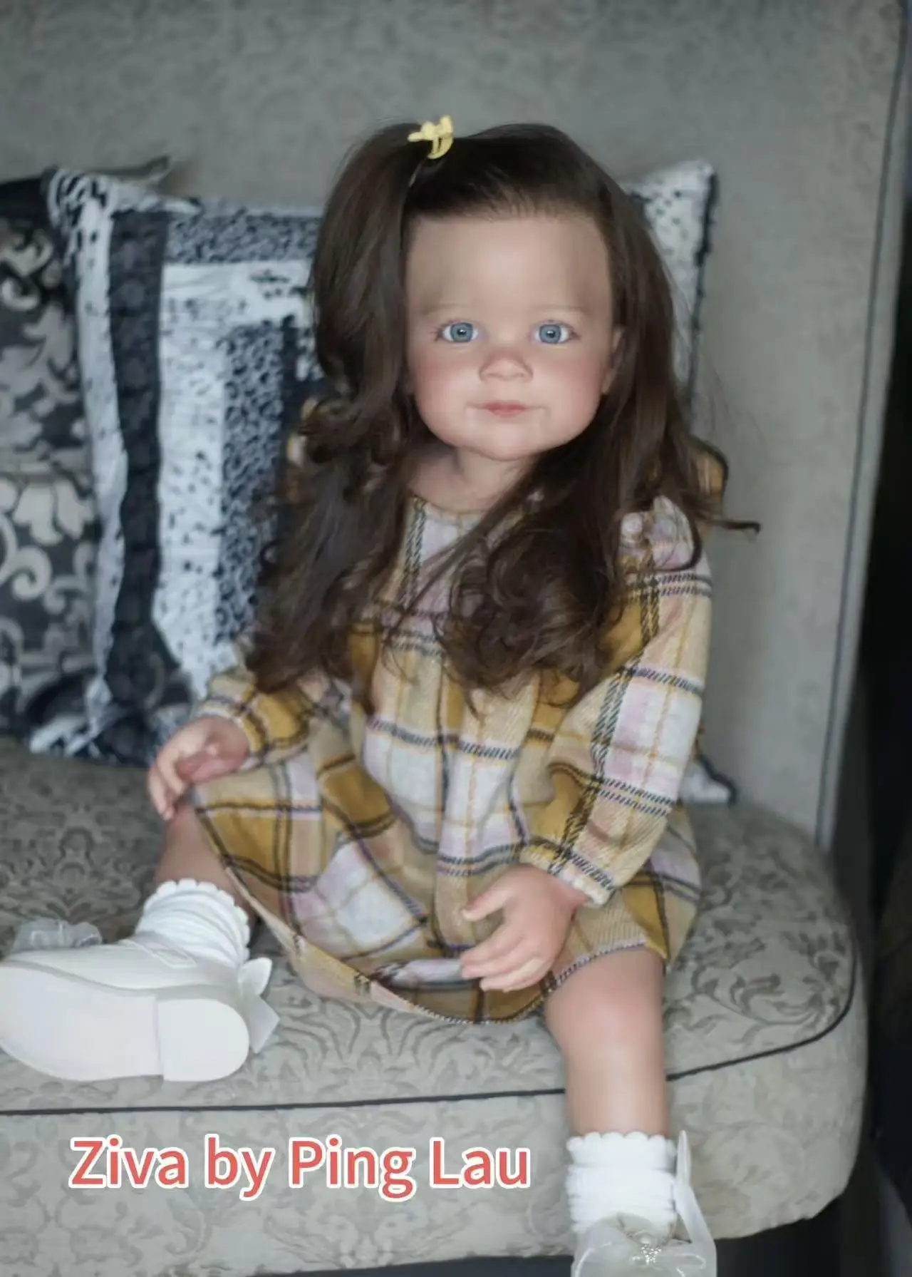 

30inches Pure Hand-draw Details Painted Finished Ziva Big Girl Bent Legs