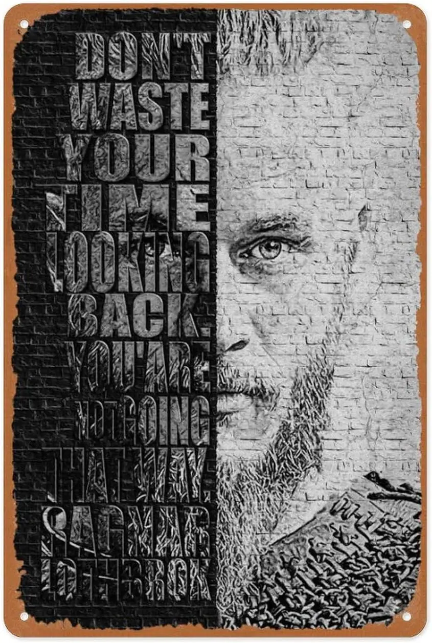 v1, Рагнар Лотброк Викинги Викинги Рагнар Лотброк es - Винтажный металлический знак для домашнего бара, паба, декора гаража, подарки-алюминий-алюминий