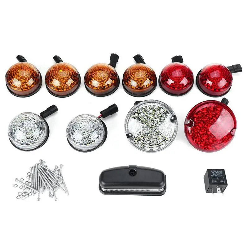 

Мощный комплект из 12 светодиодных фонарей для Land Rover Defender 90 110 130: передние, задние, стоп-сигналы, противотуманные, заднего хода, подсветка номерного знака