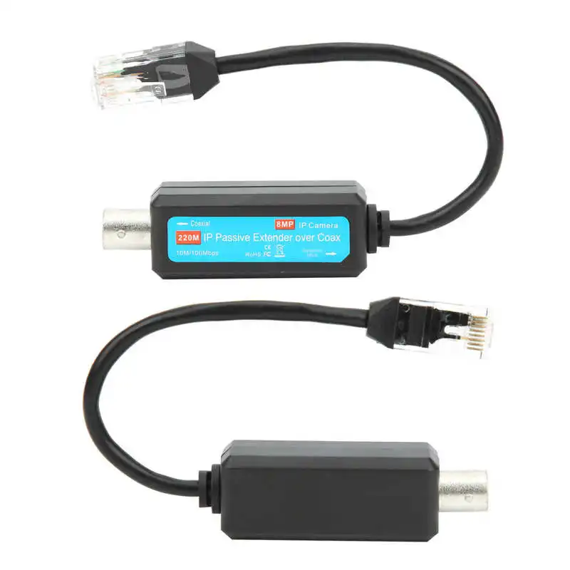 Pair IP Passive Extender Over Coax Coaxial Network Transmitter 8MP HD for Web Camera new