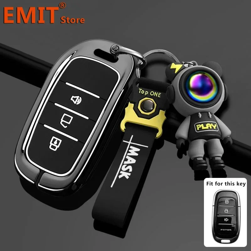 

Zinc Alloy Car Key Case for FOTON TUNLAND V7 V9 Car-Styling Remote Decoration Cover Shell Keychain Housing Fob Accessories