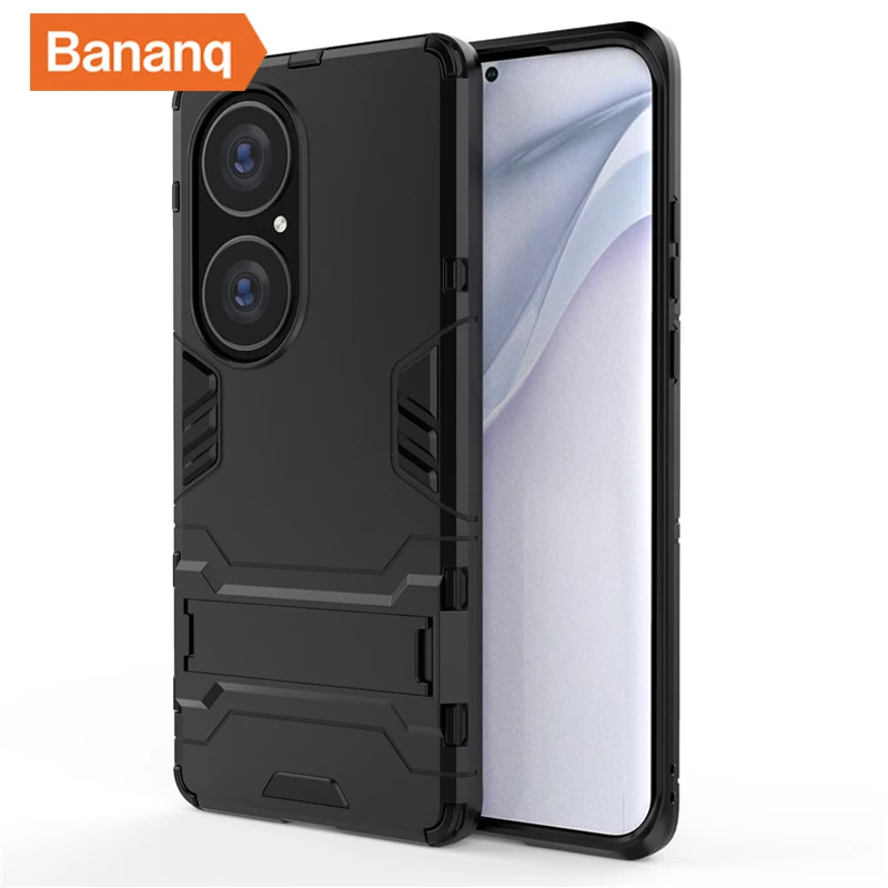 

Bananq Shockproof Case For Huawei P50 P40 P30 Mate 30 40 Lite E Pro Plus Silicone PC Hybrid Stand Cover