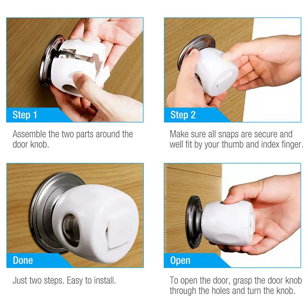 Care Detachable Safe Children Kids Ball Shape Protective Plastic Door Knob Cover Safety Lock Cover Home Accessory Handle Sleeve