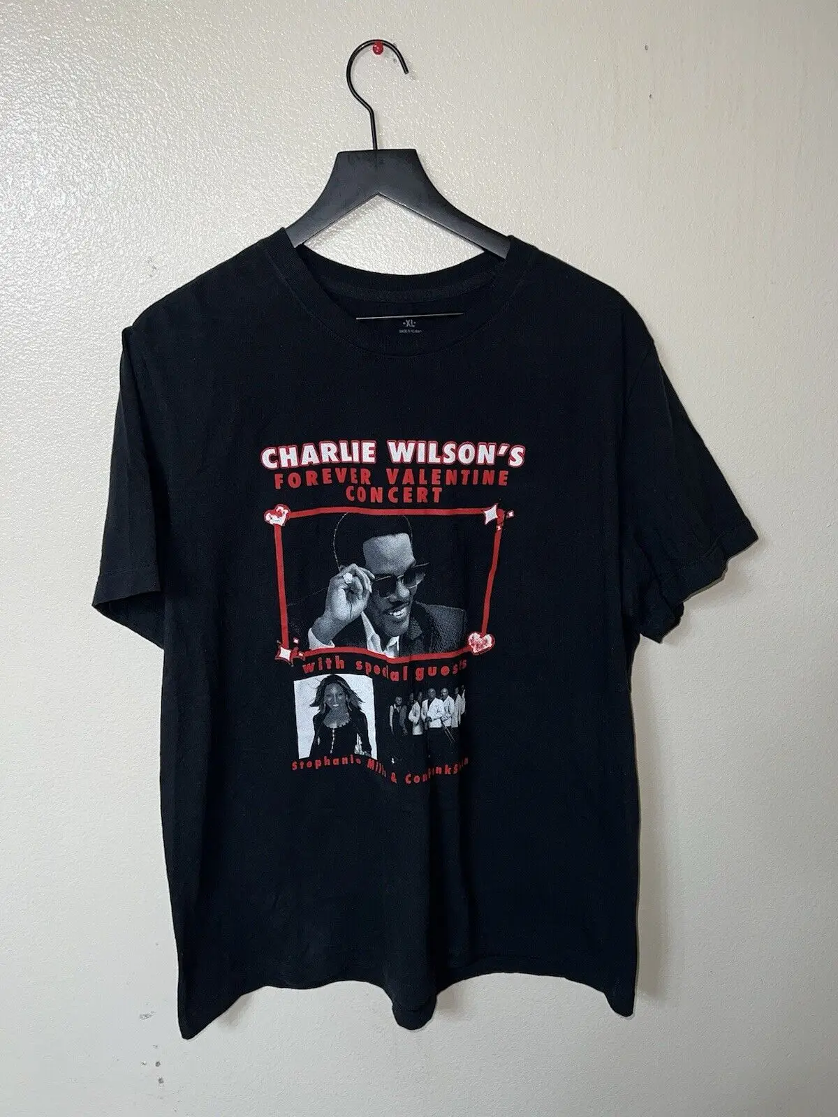 Charlie Wilson’s Forever Valentine Concert Rap T Shirt Mens XL Black Rnb Short