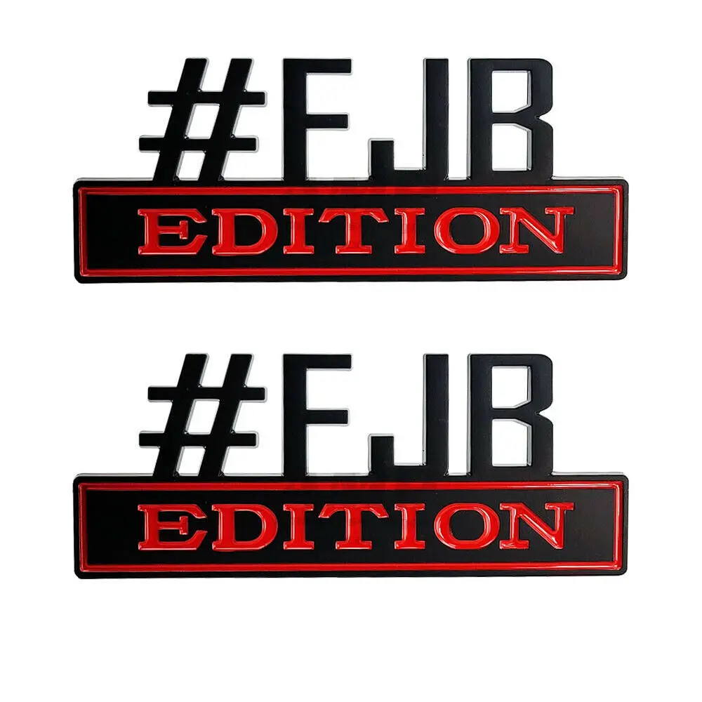 

2x Black Red # Lets Go Brandon FJB Edition Stickers Door Rear Tailgate Emblem Universal Car Gadget Badge Accessories