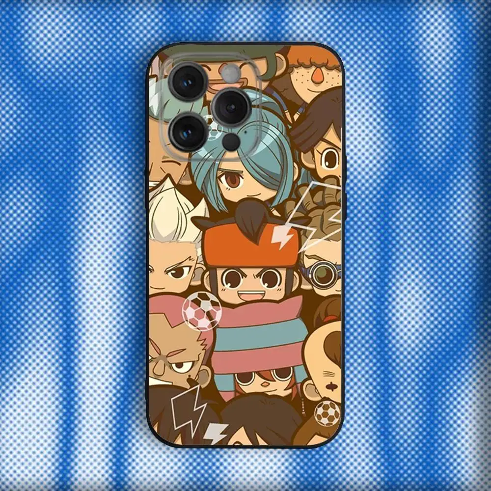 I-Inazumas Aniem E-Eleven Capa de telefone para iPhone 16,se4,15,14,13,12,11,Pro,X,XS,Max,XR,Plus,Mini Capa preta macia