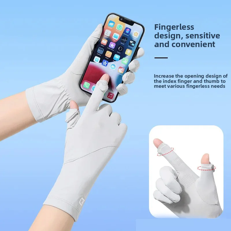 Sunscreen Driving Gloves Anti UV Breathable Lengthened Wrist Running Gloves Thin Touchscreen Sunshade Cycling Sport Gloves
