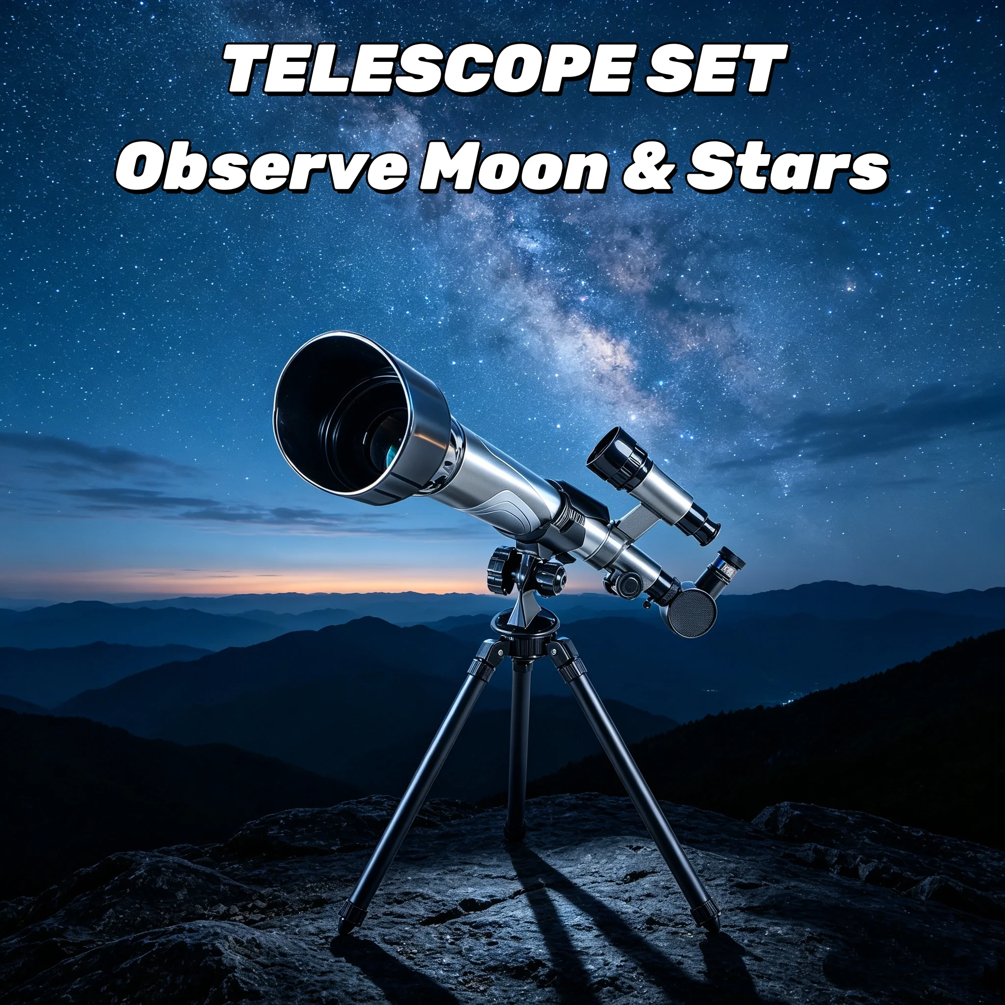 Telescopio Astronomico Scientifico ad Alto Ingrandimento, Kit Telescopio Portatile, Telescopio Professionale Regolabile