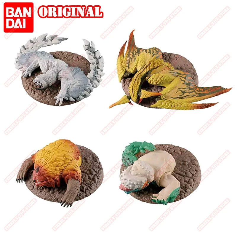 BANDAI Original Monster Hunter Animation Game Peripheral Toys Hokakushi-Tai 4 Gacha Anime Action Model Figures Collection