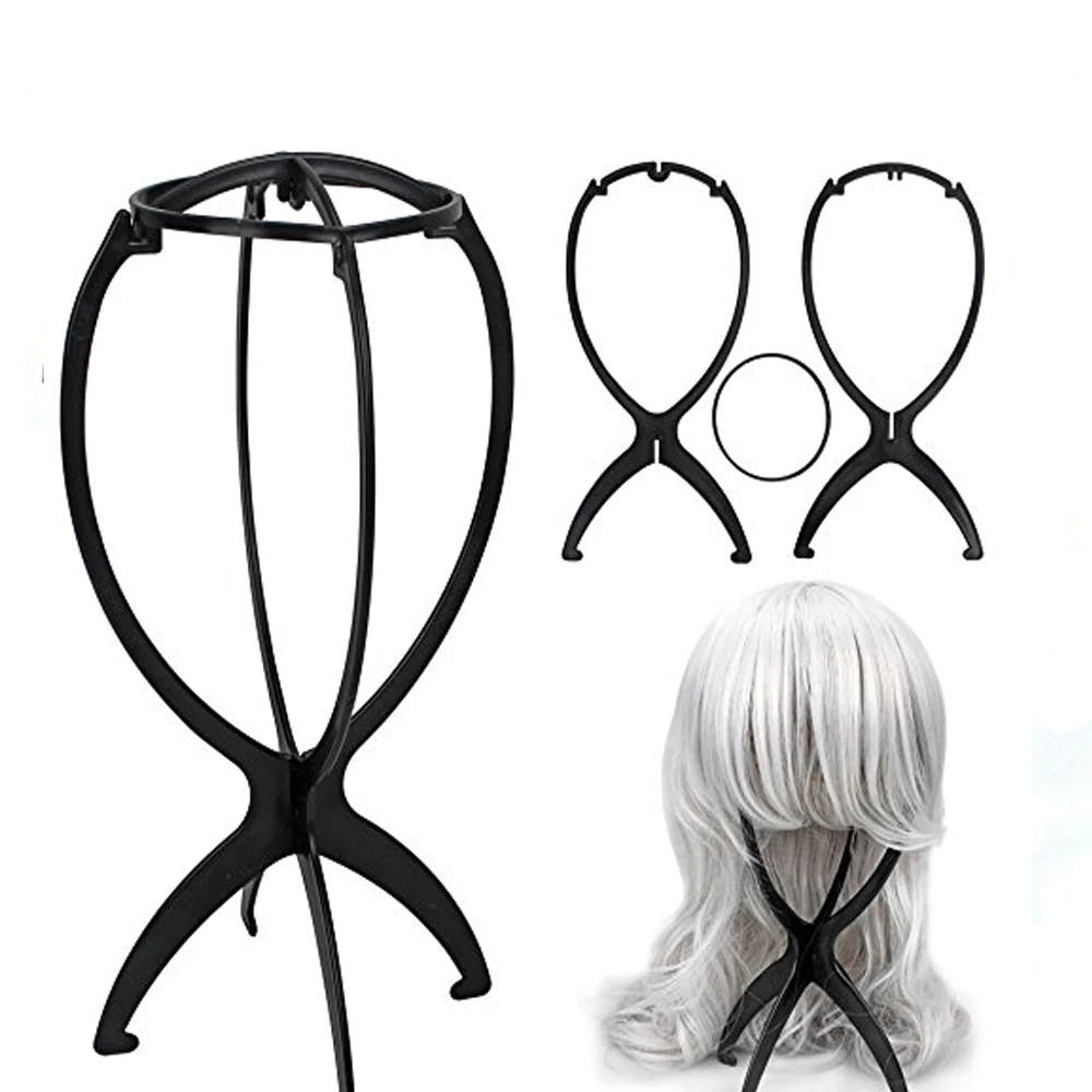 

Collapsible Portable Wig Stand - Durable Plastic Hair Tool for Wigs Display And Dryer Hanging Wig Holder for Hair Accessories