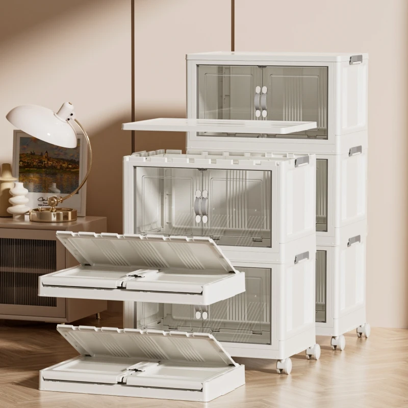 

Кассетный многофункциональный портативный складной стеллаж с простой сборкой, магнитной фиксацией, вращающимися колесиками и аксессуарами, размер S