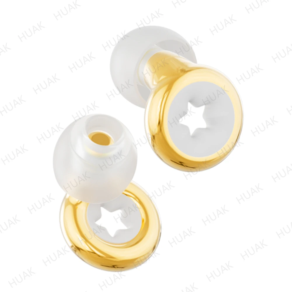 

HUAK Plus Ear Plugs For Hearing Protection + Mute for Extra Coverag- Reusable 4size Ear Tips in XS/S/M/L - Noise Reducing