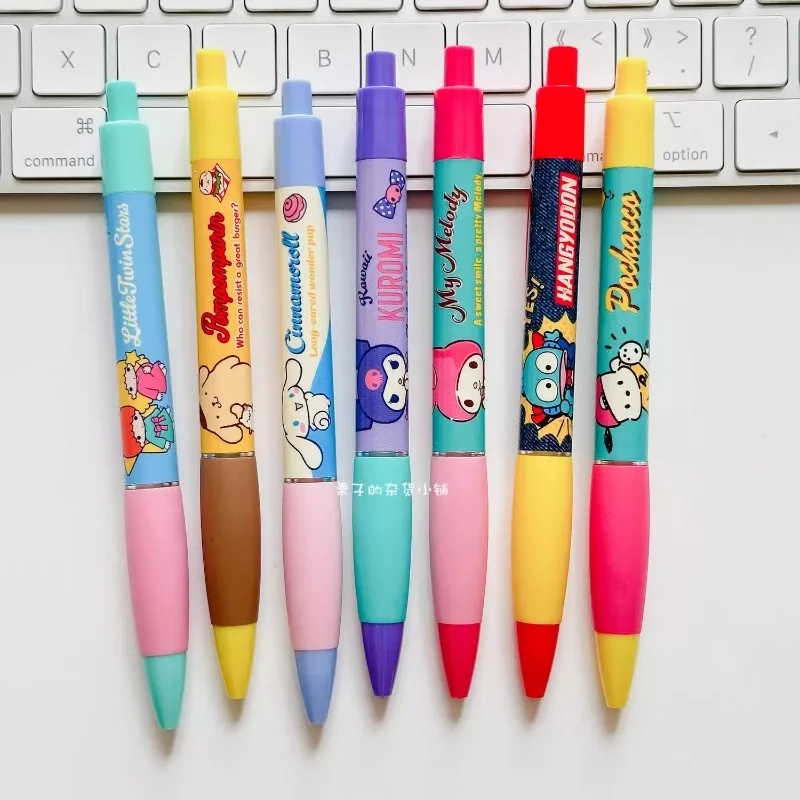 Japan Sanrio Vintage Melodie Kuromi Cinna moroll Hangyodon Kitty 0,5 Kugelschreiber automatische Bleistift Anime Plüsch tier für Studenten Geschenk