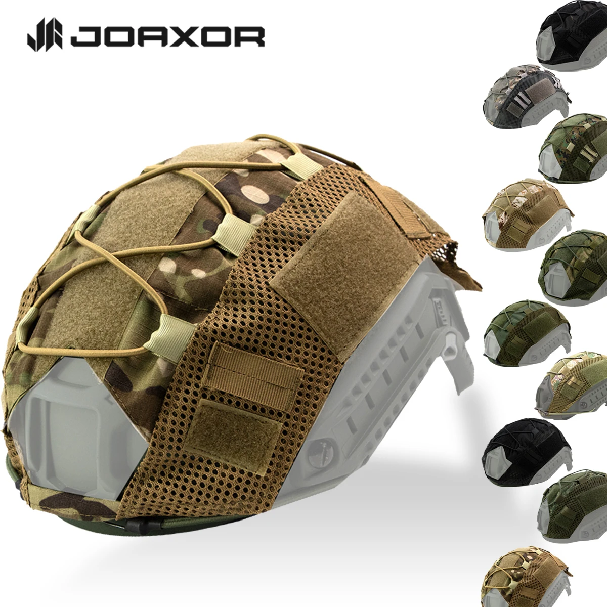 JOAXOR FAST Helmet Camouflage Cover No Helmet Matrix Bump Type Helmet Cover w/ Elastic Cord