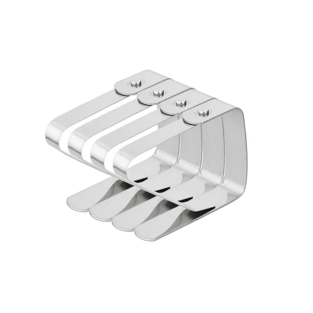 8Pcs Tablecloth Clips Stainless Steel Square Adjustable Clamps Secure Table Skirt Holders for Outdoor Indoor Events