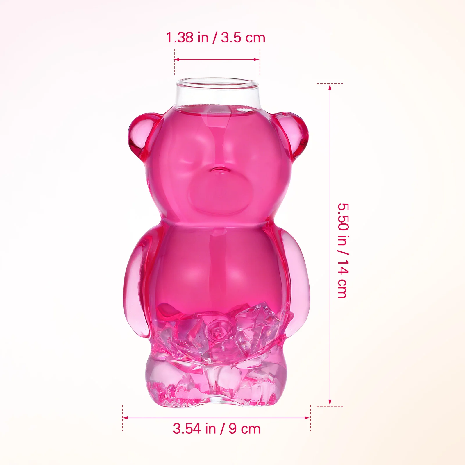 لطيف الدب كوكتيل الزجاج متعة كوب عصير بار كأس للنبيذ KTV حفلة درينكوير الجدة الحيوان على شكل الزجاج الإبداعية كوب للشرب